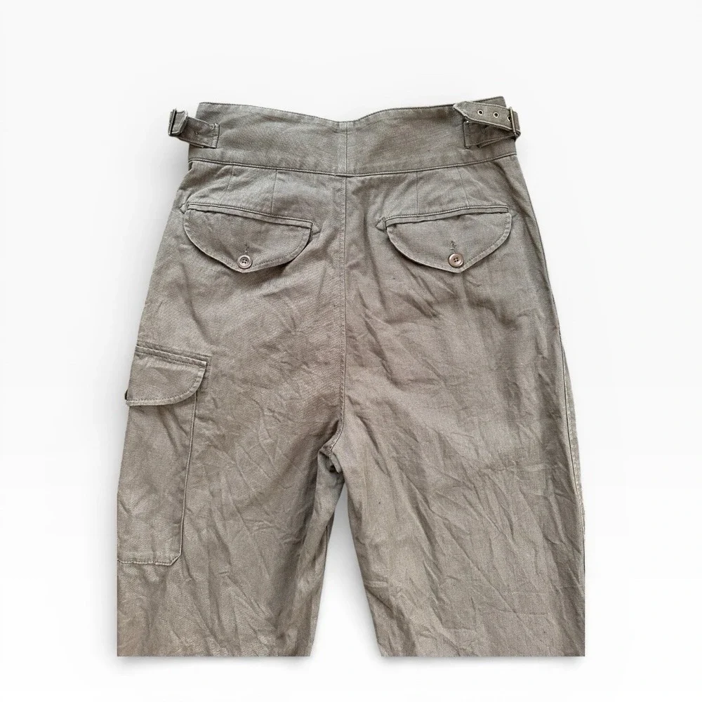Banana Republic Cargo Pants Womens 8 Brown Excellent High Rise Cotton Linen Wide